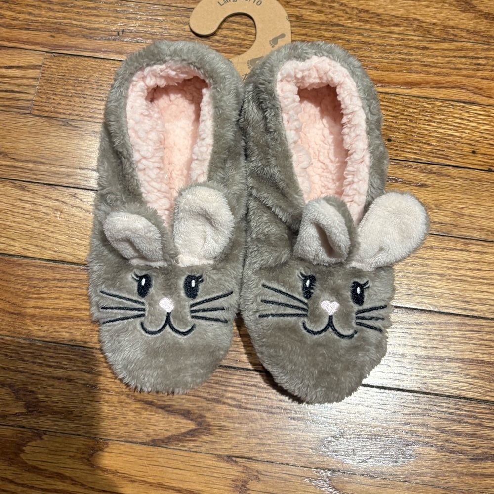 *Sold Out* Faceplant Dreams Bunny Slipper Footies Grey w/Pink Lining